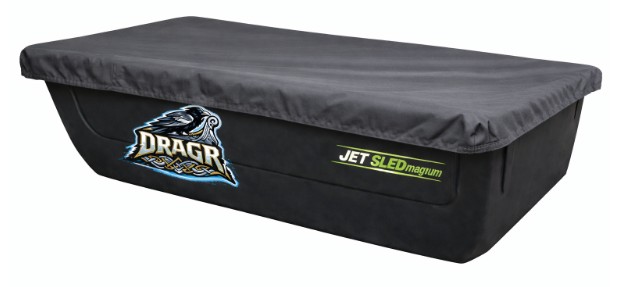 Jet Sled Magnum with DRAGR logo and dark gray canvas cover