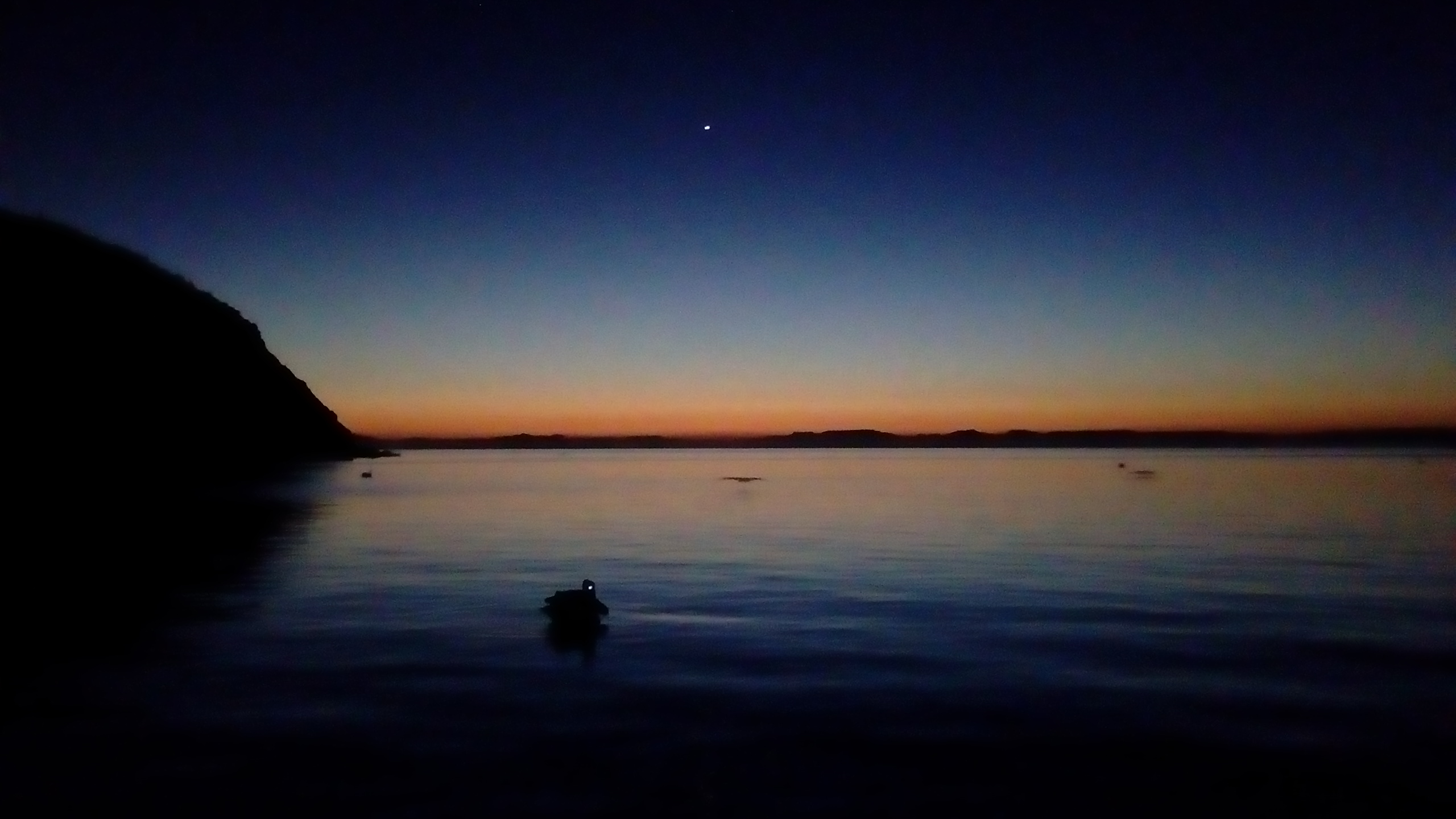 Sunset over a quiet anchorage